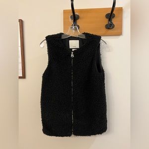 Wilfred Chatou lined faux fur vest in black, size XS